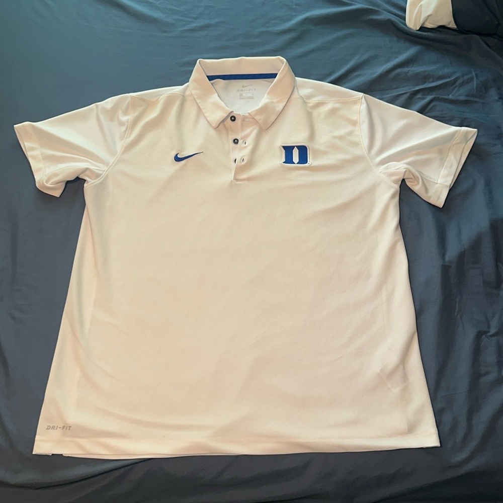 NIKE white Duke polo, Perfect Condition, Barely Worn, XL